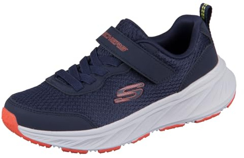 Skechers Chaussures Enfant 404800L EDGERIDGE Bleu Marine avec Lacets élastiques et Fermeture Velcro 28