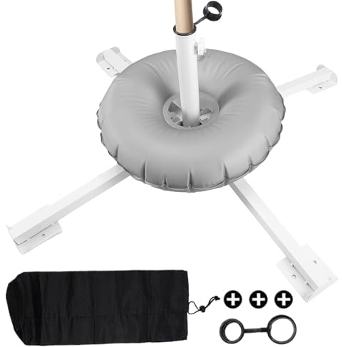Generisch Klappbarer Schirmständer Sonnenschirm, Sonnenschirmständer aus Metall, mit Gewichtstasche 12 Liter Sand/Wasser, Sonnenschirm Ständer Boden, für Terrasse Oder Garten