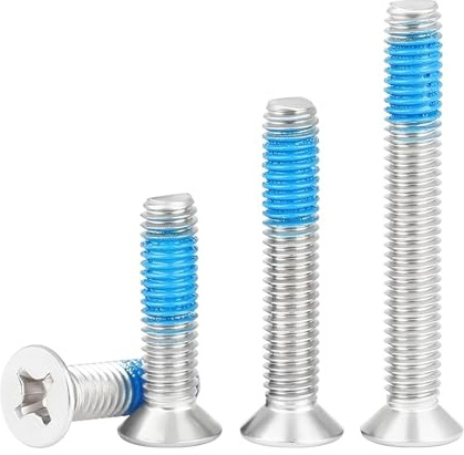 Qrity 20 Stk Klein Senkkopf Kreuzschlitzschrauben, M4x12mm 304 Edelstahl Dosierschrauben, Anti-Lockerung, Anti-Rutsch, Vollgewindeschrauben für Maschinenausrüstung und Wohnmöbel