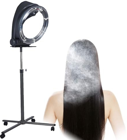 PPLDABNK Professional Steamer Hood Perming Dryer with Stand, All-in-One for Deep Conditioning, Perming & Blow Drying | Adjustable Temperature & Height, for Salon & Home Use,Black