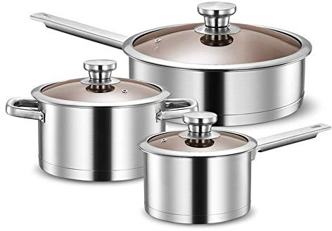 Set pentole e Padelle Pentolame in acciaio inox set da cucina for cucinare Pentole e padelle insieme perfetto utensili per Uso Cucina