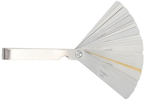 Set 32 Pezzi Spessimetro in Rame con Scale Metrica e Imperiale - Misurazioni Precise per Valvole, Candele e Ingranaggi, Strumento Professionale Compatto e Resistente