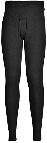 Portwest B121 Byxa Polybomull Termisk Elastisk Midja 10 Fickor Yttre Hudtyg | Svart, M, Konstruerade med en Bekväm Passform, 50% Bomull, Maskintvättbar, Polyester, Med Dragkedja, Lättvikt, Dragsko