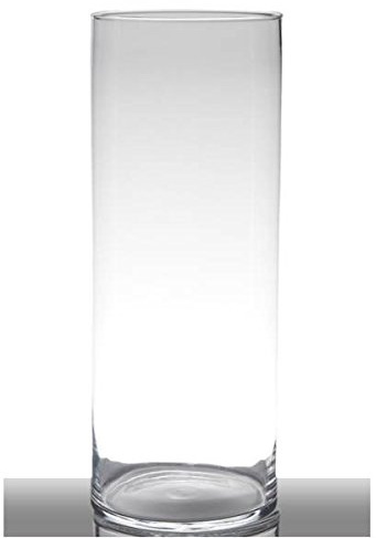 Hakbijl Dekoglas, Vase Zylinder Luna H. 50cm D. 19cm transparent rund Glas