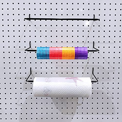 5-pack utdragbar Pegboard pappershanddukshållare, Pegboard krok för verkstad, garage, kök, tvättstuga, badrum etc.