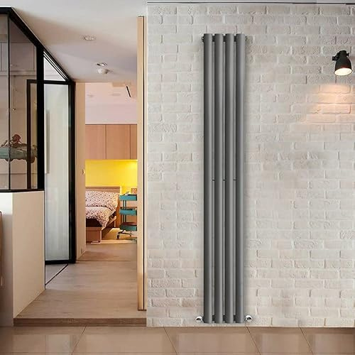GS1 UK Radiador vertical gris antracita de 1800 x 236 mm
