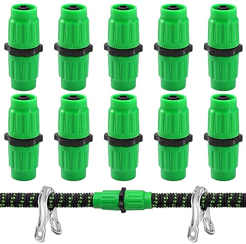 NIOIPXA Erweiterbares Gartenschlauch-Reparatur-Set mit Metallklemme, Zweikanal-Schlauch-Buchsenstecker für Taschenschlauch/Flexi-Schlauch, erweiterbarer Gartenschlauch, 63,5 cm, 12,5 cm, 75 m, 30 m,