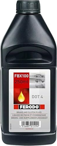 Generico Olio Liquido Freni - FERODO DOT4 250ml - 100% Sintetico - Universale per Veicoli con Freno a Disco (Auto, Moto, Biciclette, Scooter) - CI1256