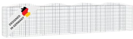 DELUKE Gabionen Hochbeet BOGI aus Eisen | 400x50x100cm | Hochbogen Steinkorb Gabionengitter Ziergabione Steingabione Drahtkorb befüllbar