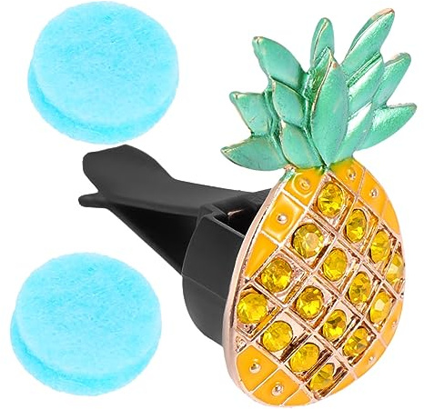 JECOMPRIS Duft Diffuser Auto Clip Vent Charm Aromatherapie Mini Lufterfrischer Strass Elegante Form Ananas Platzieren Büro Zuhause Reise Umgibt Atmosphäre