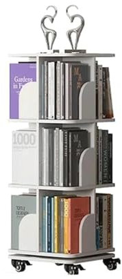 POSEDWRA Bodenstehendes, drehbares Bücherregal, mobiles Kinder-Bücherregal, Studenten-Bücherregal, Mini-Bücherregal, Lagerregal