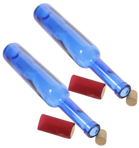 Cabilock 2piezas Botellas De Vino De Vidrio De Colores para Decoración y Manualidades