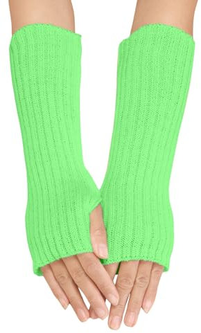Armstulpen Damen Handschuhe Lange Handstulpen Fingerlose Winterhandschuhe Halbfinger Strickhandschuhe Einfarbig Armwärmer Stretch Pulswärmer Armlinge für Büro Tippen Karnevals Zubehör für Frauen
