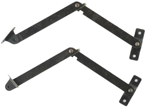 2 pezzi Cerniere a treppiede di supporto Cerniere decorative in ferro anticato in bronzo Cerniere for mobili Porta dell'armadio Ferramenta for cucina(Black)
