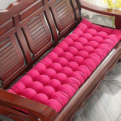 Cojín grueso y portátil para silla de patio al aire libre, colchón para sofá o banco, color rosa y rojo, 55 x 163 cm, solo cojín Relax in Comfort