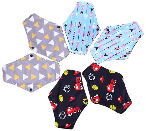 HIAKDOFT Toallas Sanitarias De Tela Reutilizables 6 Piezas Protección Antifugas Absorbentes Para Período Inductoras De Comodidad Uso Diario Cuidado Femenino
