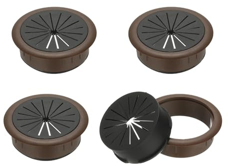 PATIKIL Desk Grommet 2, 4 Pcs Plastic Desk Hole Cover Cable Grommet Cord Hole Cover Flexible Table Wire Organizer with Saw for Wires Cables Through the Countertop, Bronze