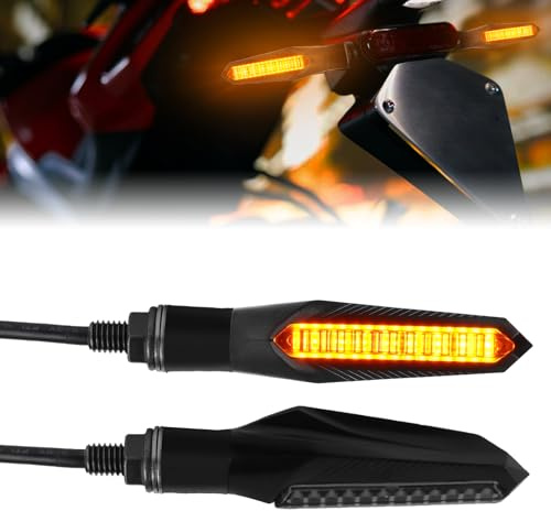 OZ-LAMPE Led Motorrad Blinker für 12V Universal Tagfahrlicht, Passender M8 Gewindebohrung Lauflichtblinker, E Geprüft, Wasserdicht IP67, 2er Set