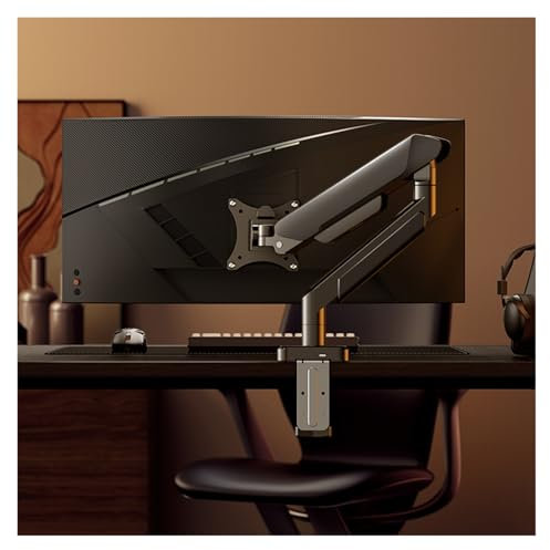 Monitor cantilever bracket robotic arm computer laptop desktop lift wall-mounted heightening arm dual-screen desktop clamp table(Black)
