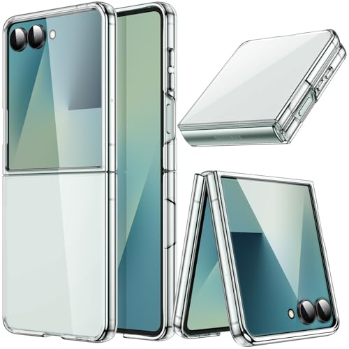 JETech Funda para Samsung Galaxy Z Flip 7 2025, Transparente Cristal Caparazón PC Dura, Carcasa Anti-Arañazos Antigolpes Slim Protectora (Transparente)