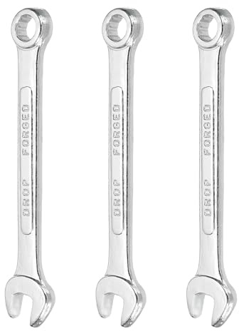 sourcing map 3 llaves combinadas de 8 mm, caja métrica de 12 puntos y extremo abierto, acero chapado en zinc, herramienta de llave de doble extremo para reparación de tuberías, muebles, maquinaria
