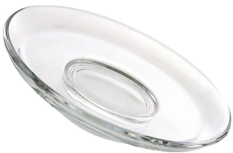 CONGARTENO Piattino in Vetro Trasparente Piatto Rotondo in Vetro Sottobicchieri per Tazze di caffè Piattini Decorativi per Snack