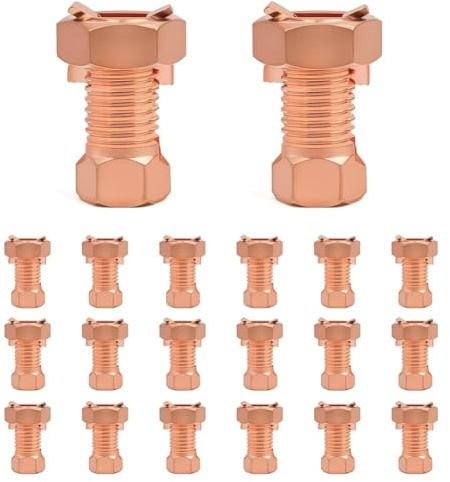 Bosiyrggrl Elektrozaun-Split-Bolzenverbinder - Hochfestes Messing für Erdungsklemme (20er-Pack) für Erdungskabel und Zaunsysteme