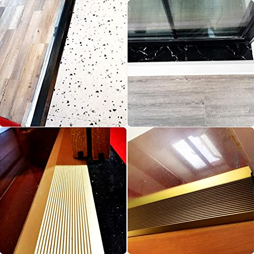 Waterproof & Non-Slip Laminate Floor Joining Strip,Large Floor Transition Profile, Carpet/Wood to Tile, for Home/Hotels/Restaurants(Silver,Length 1m/39 in)