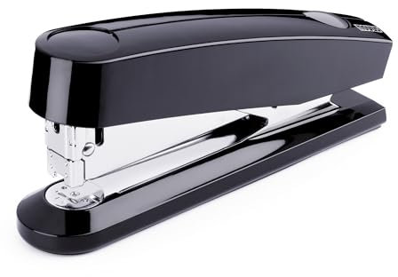 Novus B 7A Komfort Heftgerät (30 Blatt Heftleistung, Automatik-Funktion, inkl. 200 Klammern) schwarz glänzend