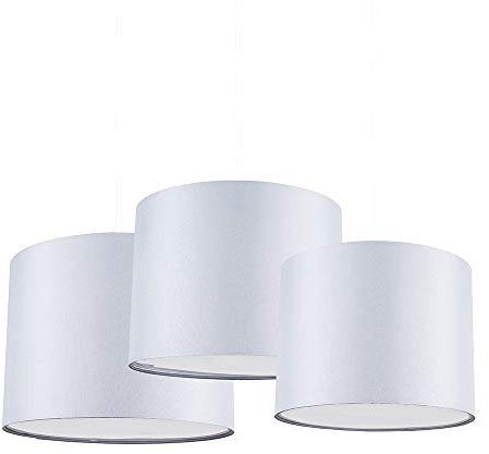 MiniSun | Modern Grey Drum Ceiling Light Shades with Diffusers | Pendant Lights, Home Décor & Improvement Essential | Pack of 3 | 300mm Shade Width