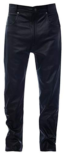 Infinity Herren Leder Classic Motorrad Hose Jeans Hosen