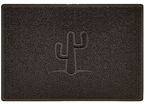 Nicoman Cactus Embossed Shape Door Mat Dirt-Trapper Washable Barrier Doormat-(Use Indoor or Sheltered Outdoor)-(90x60cm/3x2ft,Large) Brown
