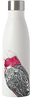 Maxwell & Williams Marini Ferlazzo Insulated Water Bottle with Galah Design, Double Wall Stainless Steel, White, 500 ml