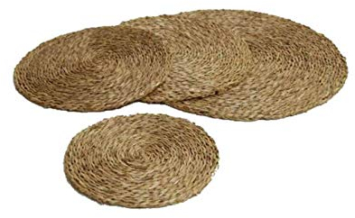 Salvamanteles Individuales Redondos de Enea - Bajoplatos - 35cm (6 Unid.)