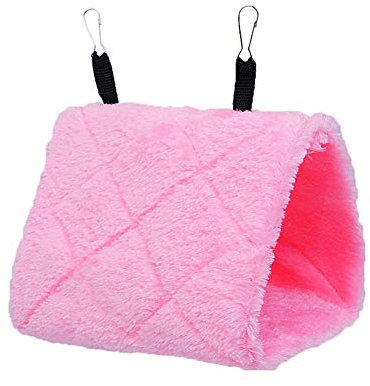 Sunfauo Wellensittich Spielzeug Ratten Zubehör Kleines Haustierbett Hängendes Vogelhaus Winter-Vogelbeet Haustierkäfig-Hängematte Vogelbedarf pink,M