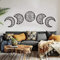 Luna decorazione parete,5 pezzi Legno decorazione Nord Europa Fase lunareNatura Design Luna, Parete boho decor Camera da letto Decorazione della parete di casa (Nero)