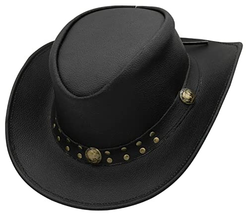 Sidewinder Cowboyhut Leder Western Hut Shapeable Style Herren und Damen Western Wide Brim Vintage Outback Old Style Hut