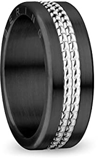 BERING Damen Ring in schwarz - Arctic Symphony Collection aus Edelstahl - Colorado