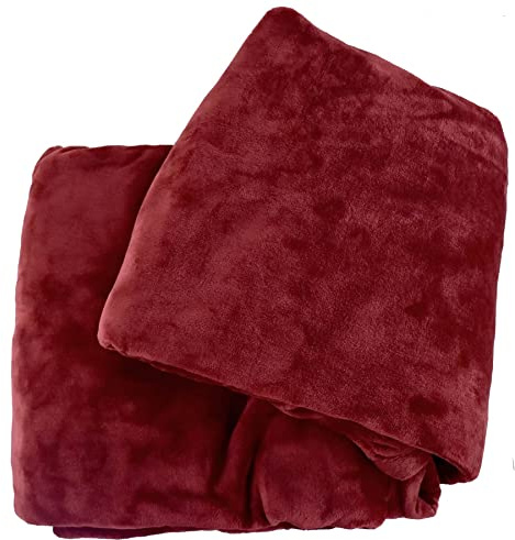 Jolie Firenze - Manta polar efecto cachemir color liso - burdeos, plaid