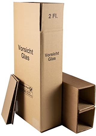 5x Flaschen Versandkarton 2er DHL/UPS geprüft für Wein & Sekt