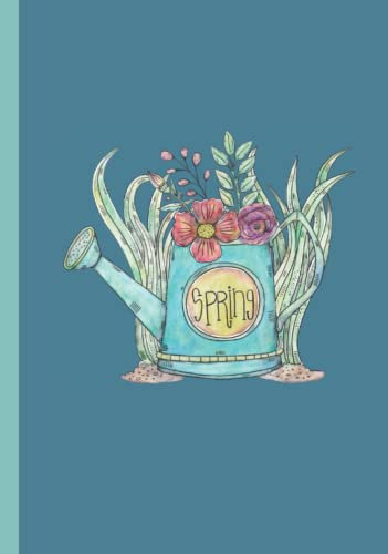 Spring Bouquet Notebook: 7.5 x 9.25 194 page Lined Notebook with Vintage Aesthetic Flowerpots