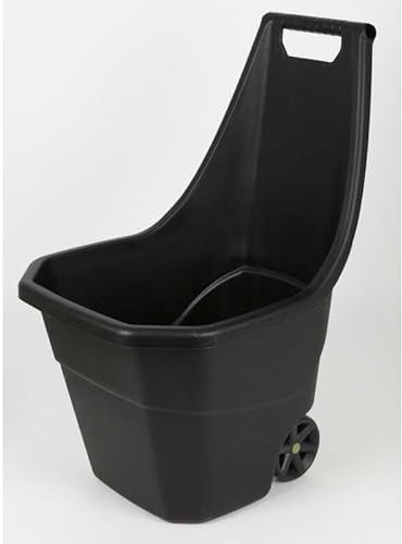 Carro de jardín Buosha, Negro, Plástico, 50 litros, Resistente A La Intemperie, Requiere Montaje, Ligero, Patio y jardín