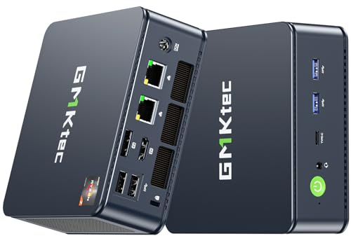 GMKtec M5 Plus Gaming Mini PC Ryzen 7 5825U (Upgraded 7430U), 32GB RAM 1TB SSD Dual NIC LAN 2.5GbE Desktop Computers Office Home, Triple 4K Display, WiFi 6E, USB3.2, USB-C, BT 5.2, DP, HDMI