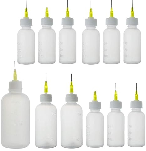 TERPCO 5 Stück Art Flasche 30 ml 50 ml 100 ml Nadelspitze Flasche Squeeze Flüssigkeitsspender Applikator Dosierbehälter 30 ml