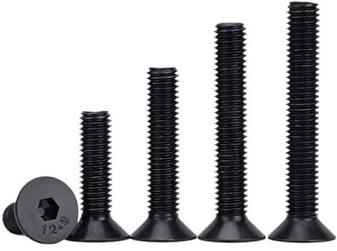 Idomin M1.6 M2 M2.5 M3 M4 M5 Black Grade 12.9 Steel Hexagon Hex Socket Countersunk Flat Head Screw Allen Bolts DIN7991 (Size : M3x14(50Pcs))