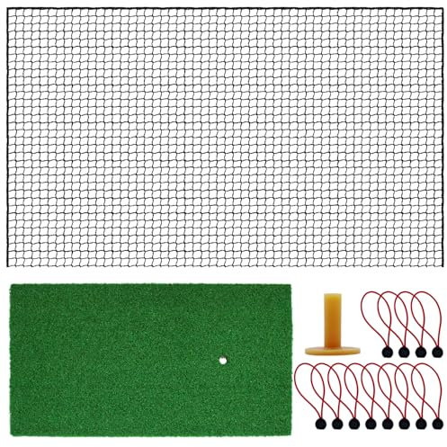 Golf-Netz, 3 m, 4,5 m, 6,2 m, 7,6 m, 9 m, vielseitiges Golf-Übungsnetz mit Matte für Hinterhof, Garage und Innenbereich, Ihr ultimatives Golf-Schlagnetz für Schaukelübungen (3 x 9 m + Matte, schwarz)