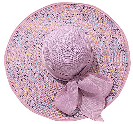 Damen Visor Cap Hut Mit Breiter Krempe Stroh Sommerhut Für Damen Mit Groß Floppy-Strohhut Mit Breiter Krempe, Uv Schutz UPF 50 Für Wandern Reise Urlaub