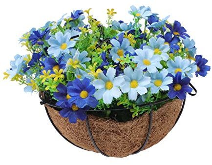 GRIRIW Artificial Christmas Hanging Basket Fake Flowers Garden Decor Iron Plastic Easy Match Home Decor