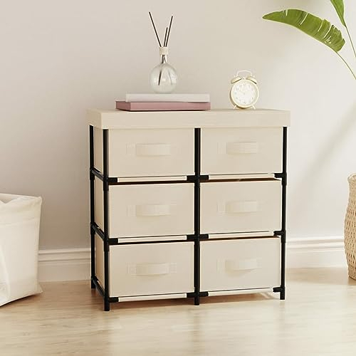 Gecheer Lagerschrank Schubladenkommode mit 6 Schubladen Stahlschrank Metallschrank Aktenschrank Büroschrank Aufbewahrungsregal Aufbewahrungsschrank Schubladenschrank 55 x 29 x 55 cm (B x T x H)