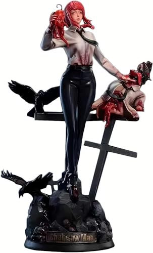 SBNYTBLW Chainsaw Man Makima Figure Statue Figure Bloody Battle Model, Anime Sculpture Handmade Collectible Doll Toy Desktop Decoration Fans Birthday Gifts